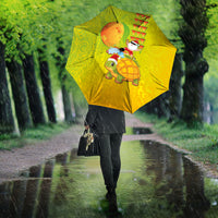 Hawaiian Mango Mele Kalikimaka Umbrella Santa Claus Surfing with Turtle Mango Christmas LT03 - Polynesian Pride