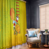 Hawaiian Mango Mele Kalikimaka Window Curtain Santa Claus Surfing with Turtle Mango Christmas LT03 - Polynesian Pride