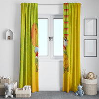 Hawaiian Mango Mele Kalikimaka Window Curtain Santa Claus Surfing with Turtle Mango Christmas LT03 - Polynesian Pride