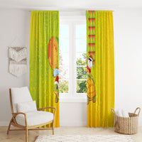 Hawaiian Mango Mele Kalikimaka Window Curtain Santa Claus Surfing with Turtle Mango Christmas LT03 - Polynesian Pride