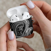 Hawaiian Turtle and Shark AirPods Case Kakau Tribal with Polynesian Pattern Black Color LT03 - Polynesian Pride
