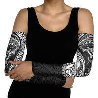 Hawaiian Turtle and Shark Arm Sleeves Kakau Tribal with Polynesian Pattern Black Color LT03 - Polynesian Pride