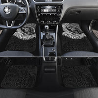 Hawaiian Turtle and Shark Car Mats Kakau Tribal with Polynesian Pattern Black Color LT03 Set 4pcs Black - Polynesian Pride