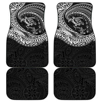 Hawaiian Turtle and Shark Car Mats Kakau Tribal with Polynesian Pattern Black Color LT03 - Polynesian Pride