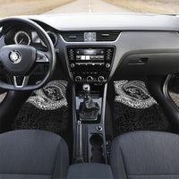 Hawaiian Turtle and Shark Car Mats Kakau Tribal with Polynesian Pattern Black Color LT03 Set 2pcs - Front Black - Polynesian Pride