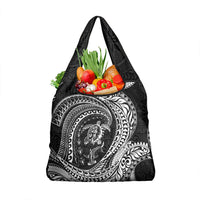 Hawaiian Turtle and Shark Grocery Bag Kakau Tribal with Polynesian Pattern Black Color LT03 1-pack One Size Black - Polynesian Pride