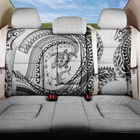Hawaiian Turtle and Shark Back Car Seat Cover Kakau Tribal with Polynesian Pattern White Color LT03 One Size White - Polynesian Pride