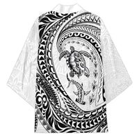 Hawaiian Turtle and Shark Kimono Kakau Tribal with Polynesian Pattern White Color LT03 - Polynesian Pride