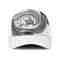 Hawaiian Turtle and Shark Mesh Trucker Cap Kakau Tribal with Polynesian Pattern White Color LT03 One Size White White - Polynesian Pride