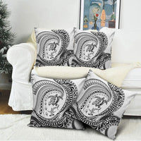 Hawaiian Turtle and Shark Pillow Cover Kakau Tribal with Polynesian Pattern White Color LT03 - Polynesian Pride