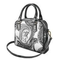 Hawaiian Turtle and Shark Shoulder Handbag Kakau Tribal with Polynesian Pattern White Color LT03 - Polynesian Pride