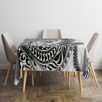 Hawaiian Turtle and Shark Tablecloth Kakau Tribal with Polynesian Pattern White Color LT03 - Polynesian Pride