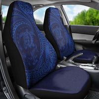 Hawaiian Turtle and Shark Car Seat Cover Kakau Tribal with Polynesian Pattern Blue Color LT03 - Polynesian Pride
