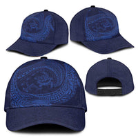 Hawaiian Turtle and Shark Classic Cap Kakau Tribal with Polynesian Pattern Blue Color LT03 - Polynesian Pride