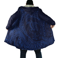 Hawaiian Turtle and Shark Cloak Kakau Tribal with Polynesian Pattern Blue Color LT03 - Polynesian Pride