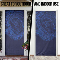 Hawaiian Turtle and Shark Door Cover Kakau Tribal with Polynesian Pattern Blue Color LT03 - Polynesian Pride