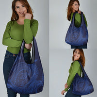 Hawaiian Turtle and Shark Grocery Bag Kakau Tribal with Polynesian Pattern Blue Color LT03 - Polynesian Pride