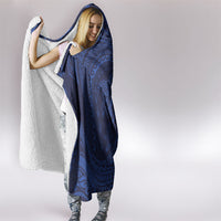 Hawaiian Turtle and Shark Hooded Blanket Kakau Tribal with Polynesian Pattern Blue Color LT03 - Polynesian Pride