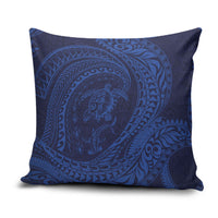 Hawaiian Turtle and Shark Pillow Cover Kakau Tribal with Polynesian Pattern Blue Color LT03 Blue - Polynesian Pride
