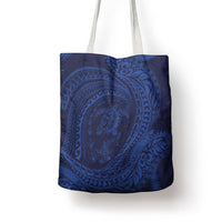 Hawaiian Turtle and Shark Tote Bag Kakau Tribal with Polynesian Pattern Blue Color LT03 - Polynesian Pride