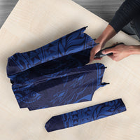 Hawaiian Turtle and Shark Umbrella Kakau Tribal with Polynesian Pattern Blue Color LT03 - Polynesian Pride