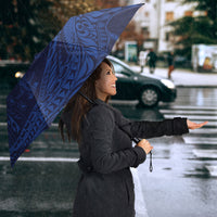 Hawaiian Turtle and Shark Umbrella Kakau Tribal with Polynesian Pattern Blue Color LT03 - Polynesian Pride
