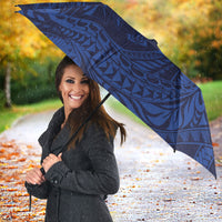Hawaiian Turtle and Shark Umbrella Kakau Tribal with Polynesian Pattern Blue Color LT03 - Polynesian Pride