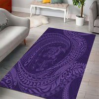 Hawaiian Turtle and Shark Area Rug Kakau Tribal with Polynesian Pattern Purple Color LT03 - Polynesian Pride
