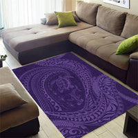 Hawaiian Turtle and Shark Area Rug Kakau Tribal with Polynesian Pattern Purple Color LT03 - Polynesian Pride