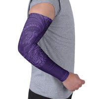 Hawaiian Turtle and Shark Arm Sleeves Kakau Tribal with Polynesian Pattern Purple Color LT03 - Polynesian Pride