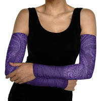 Hawaiian Turtle and Shark Arm Sleeves Kakau Tribal with Polynesian Pattern Purple Color LT03 - Polynesian Pride