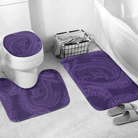 Hawaiian Turtle and Shark Bathroom Set Kakau Tribal with Polynesian Pattern Purple Color LT03 Mat Set Only (3 pcs) One Size Purple - Polynesian Pride