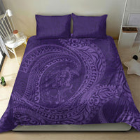 Hawaiian Turtle and Shark Bedding Set Kakau Tribal with Polynesian Pattern Purple Color LT03 - Polynesian Pride