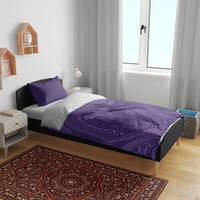 Hawaiian Turtle and Shark Bedding Set Kakau Tribal with Polynesian Pattern Purple Color LT03 - Polynesian Pride