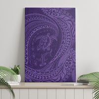Hawaiian Turtle and Shark Canvas Wall Art Kakau Tribal with Polynesian Pattern Purple Color LT03 - Polynesian Pride