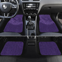 Hawaiian Turtle and Shark Car Mats Kakau Tribal with Polynesian Pattern Purple Color LT03 Set 4pcs Purple - Polynesian Pride