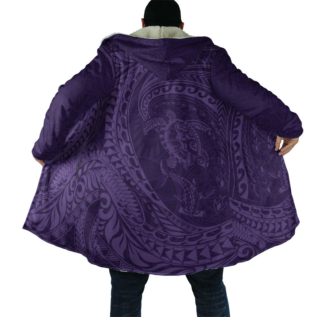 Hawaiian Turtle and Shark Cloak Kakau Tribal with Polynesian Pattern Purple Color LT03 - Polynesian Pride