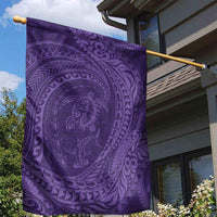 Hawaiian Turtle and Shark Garden Flag Kakau Tribal with Polynesian Pattern Purple Color LT03 - Polynesian Pride
