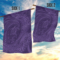 Hawaiian Turtle and Shark Garden Flag Kakau Tribal with Polynesian Pattern Purple Color LT03 - Polynesian Pride