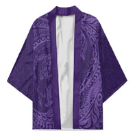 Hawaiian Turtle and Shark Kimono Kakau Tribal with Polynesian Pattern Purple Color LT03 Unisex Purple - Polynesian Pride