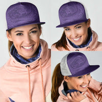 Hawaiian Turtle and Shark Mesh Trucker Cap Kakau Tribal with Polynesian Pattern Purple Color LT03 - Polynesian Pride