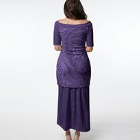 Hawaiian Turtle and Shark Puletasi Kakau Tribal with Polynesian Pattern Purple Color LT03 - Polynesian Pride