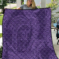 Hawaiian Turtle and Shark Quilt Kakau Tribal with Polynesian Pattern Purple Color LT03 Purple - Polynesian Pride