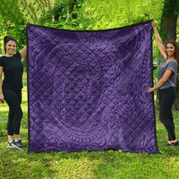 Hawaiian Turtle and Shark Quilt Kakau Tribal with Polynesian Pattern Purple Color LT03 - Polynesian Pride