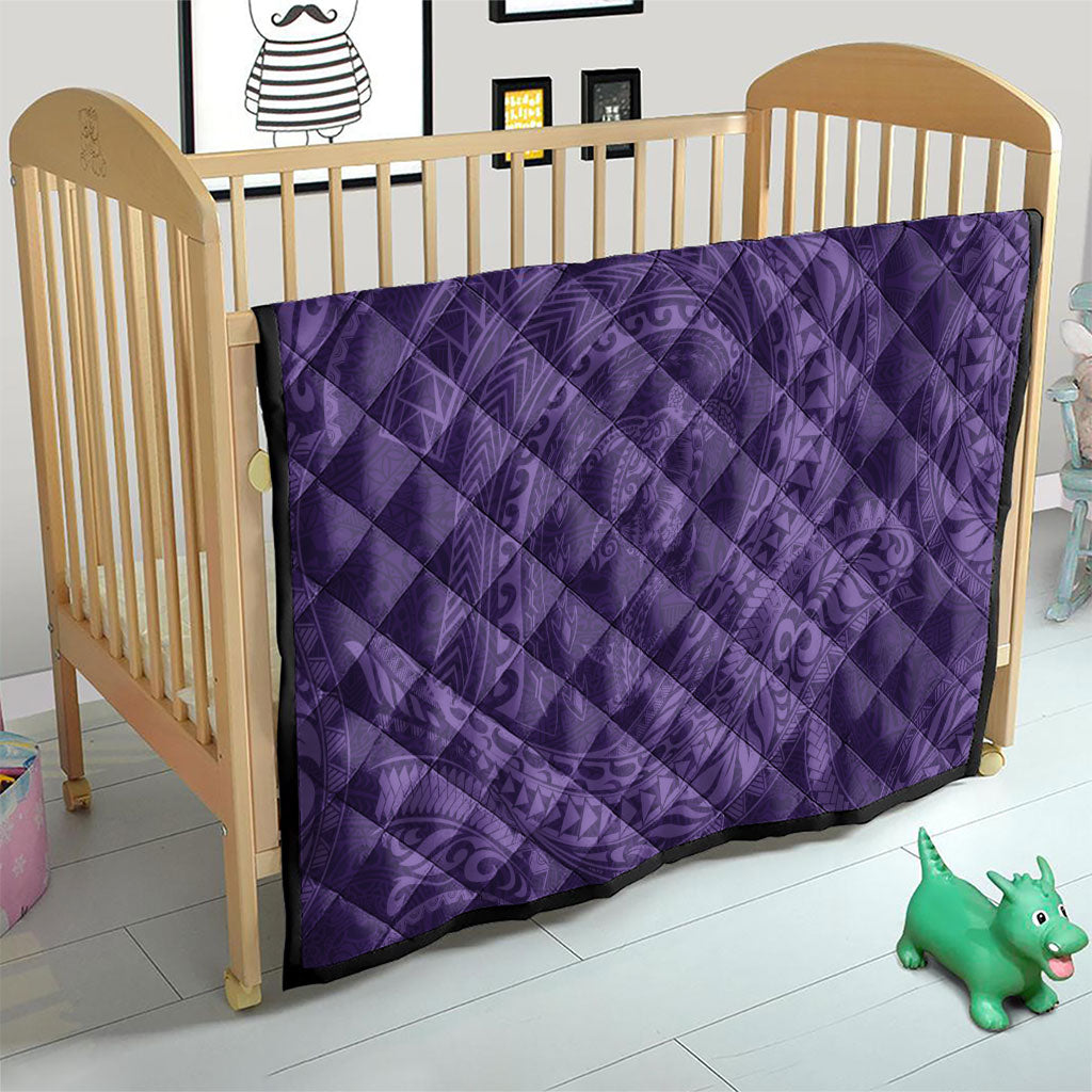 Hawaiian Turtle and Shark Quilt Kakau Tribal with Polynesian Pattern Purple Color LT03 - Polynesian Pride