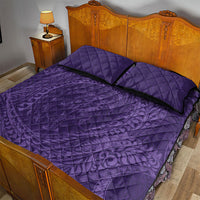 Hawaiian Turtle and Shark Quilt Bed Set Kakau Tribal with Polynesian Pattern Purple Color LT03 - Polynesian Pride