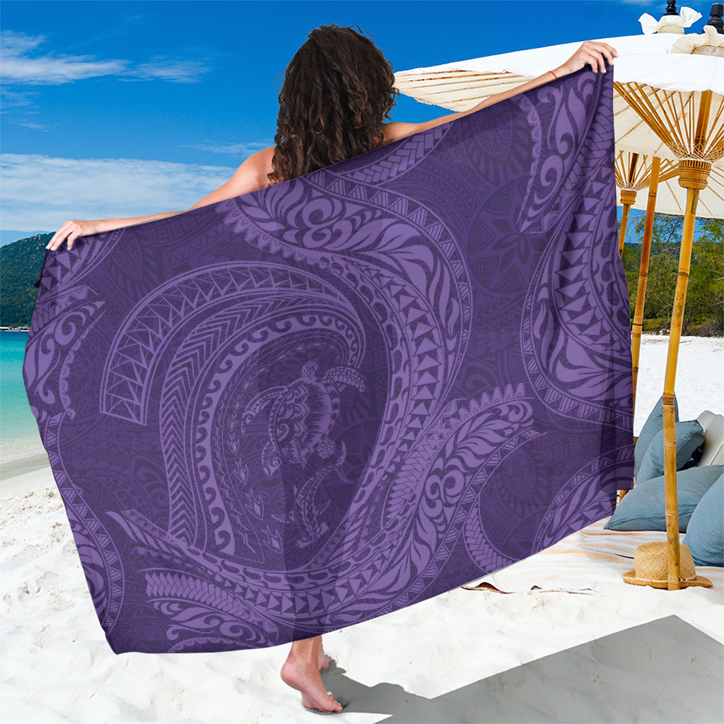 Hawaiian Turtle and Shark Sarong Kakau Tribal with Polynesian Pattern Purple Color LT03 One Size 44 x 66 inches Purple - Polynesian Pride