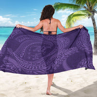 Hawaiian Turtle and Shark Sarong Kakau Tribal with Polynesian Pattern Purple Color LT03 - Polynesian Pride
