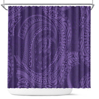 Hawaiian Turtle and Shark Shower Curtain Kakau Tribal with Polynesian Pattern Purple Color LT03 Purple - Polynesian Pride