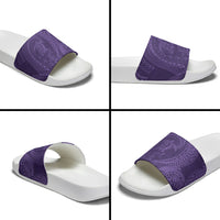 Hawaiian Turtle and Shark Slide Sandals Kakau Tribal with Polynesian Pattern Purple Color LT03 - Polynesian Pride